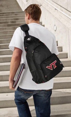 Virginia Tech Sling Backpack Black SINGLE STRAP Cross Body Backpacks HOKIE BAGS Cover