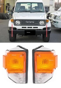 PAIR / SET FRONT TURN INDICATOR LAMPS FOR TOYOTA LAND CRUISER FJ75 1986-1990 - Picture 1 of 12