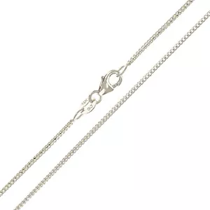 Collana catena Franco taglio diamante massiccio oro bianco 14 kt italiana 20" 1mm 2,9 grammi - Foto 1 di 5
