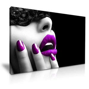  Máscara erótica para niña labios sexy uñas lona arte moderno para el hogar ~ 5 tallas a elegir - Imagen 1 de 7