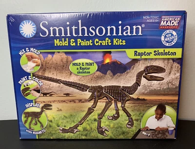 Smithsonian Molde y Pintura Raptor Esqueleto Artesanía Kit Dinosaurio Set Juguete Infantil NUEVO Foto 1 de 4