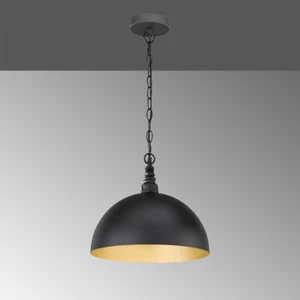 LOFT VINTAGE HÄNGELEUCHTE HÄNGELAMPE LEUCHTE PENDELLEUCHTE SCHWARZ GOLDFARBIG - Bild 1 von 4