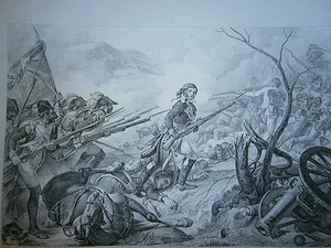 Gravure 19° guerre révolution Général Joubert à la bataille de Rivoli 1796 - Picture 1 of 1