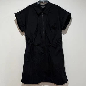 Athleta Topspin Minikleid Große L Schwarz Freizeit Leicht Comfort Staple - Bild 1 von 12