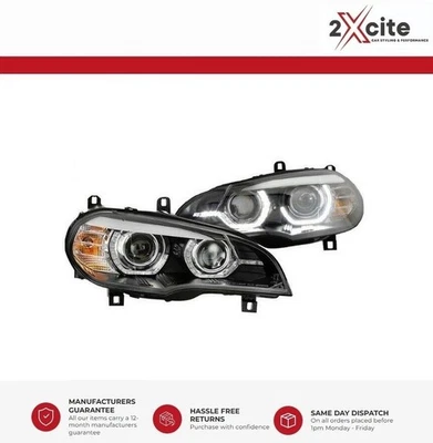 BMW X5 E70 2007-2010 Black Light Bar LED DRL Xenon Daylight Running Headlights - Image 1 of 4