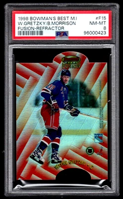 Tarjeta refractor de fusión Wayne Gretzky 1998 Bowman's Best Mirror Image #F15 PSA 8 Foto 1 de 2