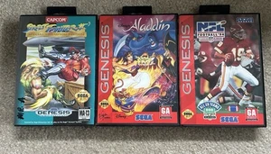 Sega Genesis 3 game lot street fighter II special champion edition, Aladdin, NFL - Picture 1 of 11