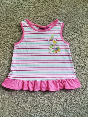 Disney Tinkerbell Striped Ruffle Tank Size 4T - Image 1 of 4