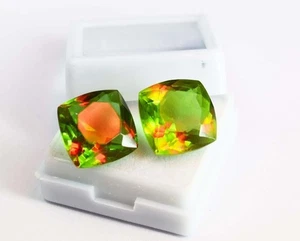 Earth mined Natural Alexandrite Loose Gemstone Cushion Cut 40 Ct Certified Pair - Picture 1 of 7