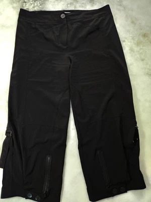Lauren Vidal Womens Pants Black Size 5 High Rise Wide Leg Adjustable Polyester - Image 1 of 4
