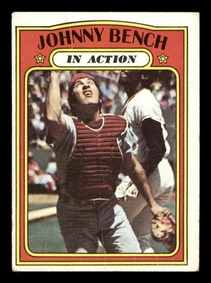 Johnny Bench Pliegue Topps #434 1972 Foto 1 de 2