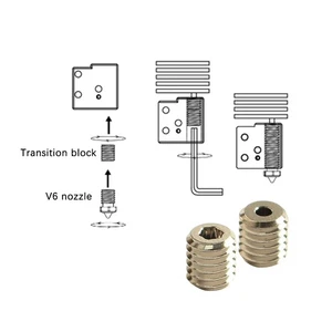 High Flow CHTNozzle Copper Volcano Adapters For QIDI X-Max 3 Block To V6 Nozzle - Afbeelding 1 van 10