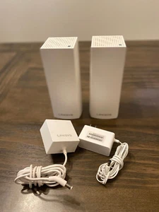 Linksys Velop WHW03-AC2200-Tri-Band Mesh-Wi-Fi 5 Router System-2 Pack-White - Picture 1 of 10