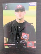 Minnesota Twins JEFF HARRIS autographed 2000 Blueline New Britain Rock Cats