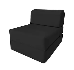Silla Cama Negra Plegable Camas de Espuma, Almohadilla Portátil para Sofá Cama 6 x 24 x 70 - Imagen 1 de 7