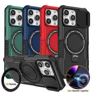 For iPhone 15 Pro Max 14 13 12 11 Shockproof Magnetic Mag safe Ring Stand Case - Picture 1 of 132
