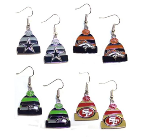 NFL Knit Hat Earrings - Pick Your Team Cover