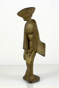 Stylized Awa Odori Dance/Geisha Figurine Japanese Cast/Bronze Deco Era 9" - Picture 1 of 10