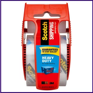 Scotch Brand Heavy Duty Shipping Packaging Tape, 1 Roll with Dispenser, 1.88" - Picture 1 of 6