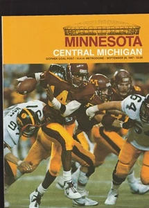 Minnesota Golden Gophers Cent Mich Chippewa 9/26/1987 game Program P1 - Picture 1 of 4