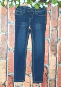 Vigoss Girls Jeans Size 8 Skinny Stretch The Jagger Adjustable Waist Embroidered - Picture 1 of 11