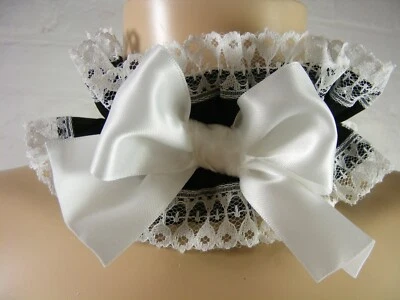 SISSY французской горничной готический черный кружевной ошейник Лолита DDLG карнавальный костюм дополнительный колокольчик - Изображение 1 из 3