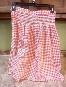 Delantal de cocina vintage años 50 rojo guinga calado 1/2 - Imagen 1 de 5