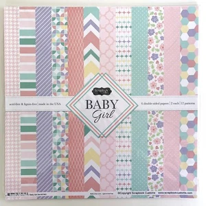 Scrapbook Customs 12" x 12" BABY GIRL Set 6 Double-Sided Papers 2 Ea 12 Designs - Picture 1 of 1