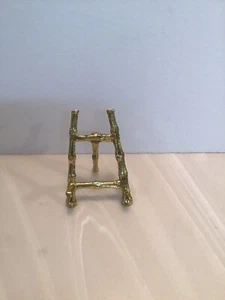 Staffelei/Kartenhalter brüniert gold Metall Bambus Motiv Neu aus altem Lagerbestand Hollywood Regency - Bild 1 von 7