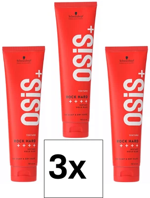 Schwarzkopf Osis Rock Hard 3 x 150 ml Gel Set starker Halt Glue Kleber Hard