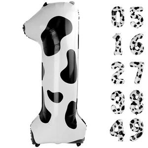 Cow Print Number Balloon Birthday Decorations, 40 inch Number balloon 0-9(Zer... - Picture 1 of 7