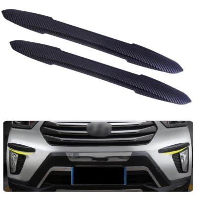 2X Car 44cm Carbon Fiber Rubber Bumper Edge Protector Guard Scratch Sticker Foto 1 de 4