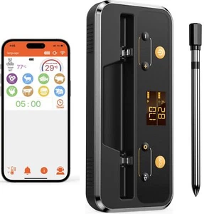 Fleischthermometer Kabellos Bluetooth Grillthermometer mit App IP67 Wasserdic... - Bild 1 von 7