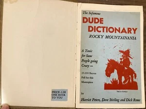 VINTAGE 1946 ROCKY MOUNTAINANIA TENDERFOOTS DICTIONARY INTELLECTUAL COWBOY HUMOR - Picture 1 of 3
