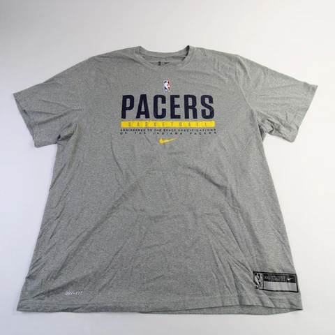 Indiana Pacers Nike NBA Authentics Dri-Fit Short Sleeve Shirt Men's Gray New Cover