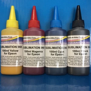 4x100ml Dye SUBLIMATION Ink Epson Workforce WF 7210DTW 7710 DWF 7720 7720DTWF - Picture 1 of 4