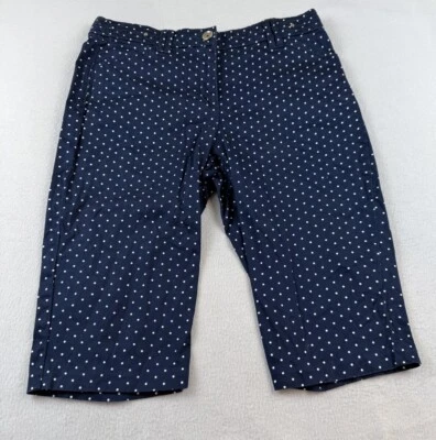 Bermudas Charter Club para mujer talla 6 azul blanco lunares elásticos Foto 1 de 4