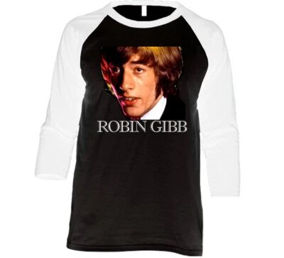 ALSTYLE APPAREL Robin Gibb Uk England Music Legend Bee Gees Pop Raglan 3/4 Sleeve Shirt