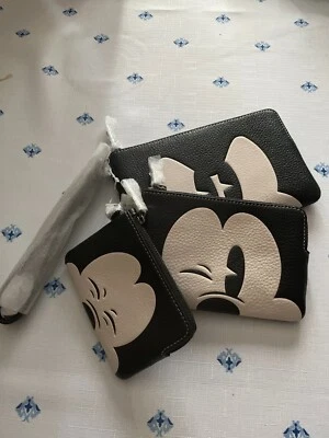 Disney X Coach Corner Zip Trio With Mickey Mouse Faces set of 3-BNWT'S - Image 1 of 3