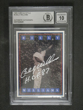 BILLY WILLIAMS SIGNED 1993 CUBS OLD STYLE #2 INSCRIBED "HOF 87" BAS 10 AUTO