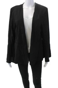 For Cynthia Womens Open front Flounce Sleeve Blazer Jacket Black Size XL - Picture 1 of 6