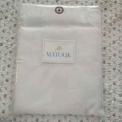 MATOUK  72x72" NIP White Birdseye Diamond Pique Shower Curtain Cotton Blend - Image 1 of 3