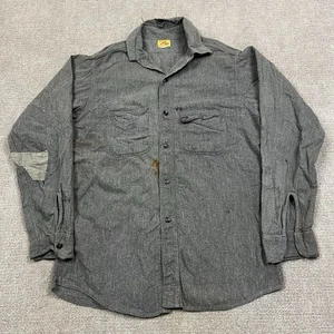 Vintage 40s 50s Red Ram Salt & Pepper Workwear Button Up Shirt Herren M Sanforized - Bild 1 von 8