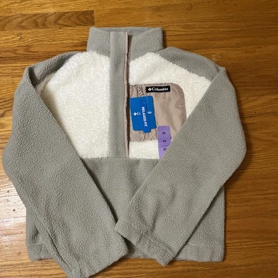 Pullover Columbia Lodge Dove Sea Salt Crushed Clay Sherpa Boxy Calce Relajado XS  Foto 1 de 4