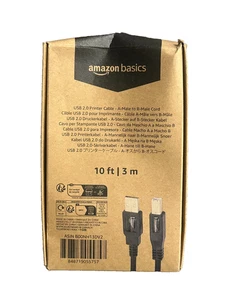 Amazon Basics USB-A to USB-B 2.0 Cable with 480 Mbps Transfer Speed for Printer - Picture 1 of 5