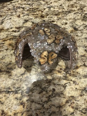 Sombrero de boda vintage años 50 diseñado por Lora lentejuelas mariposas cuentas RARO Foto 1 de 4