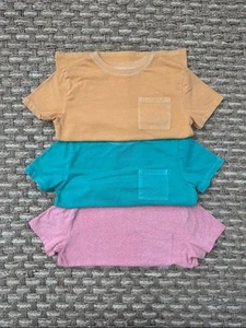 Solid Color Boys M (8) Short Sleeve Pocket Tees, Summer Colors - Picture 1 of 10