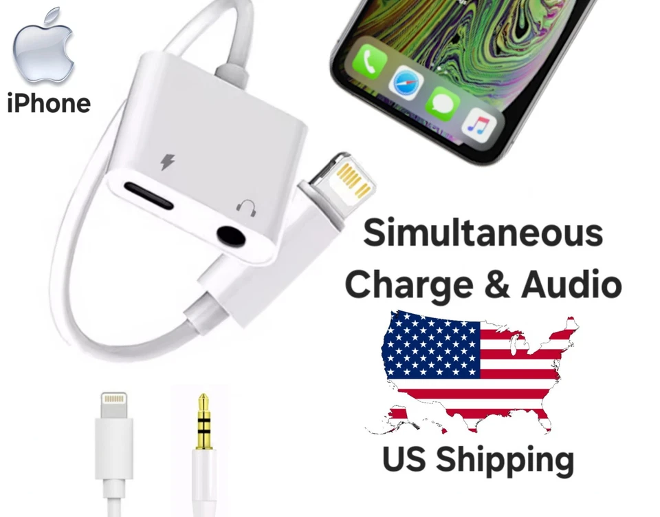 iPhone 3.5mm Aux Audio and Charger Adapter - Image 1 of 1