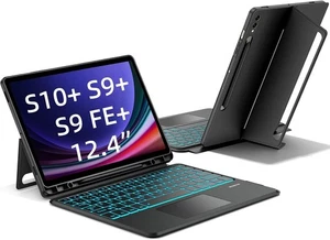 Backlit Keyboard Case with Trackpad for S9 FE+ S9 FE Plus S9 Plus/S9+ 12.4" 2023 - Picture 1 of 7