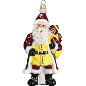 USC Troyanos Papá Noel con Fútbol Vidrio Polaco Adorno de Navidad Decoración Nuevo - Imagen 1 de 4